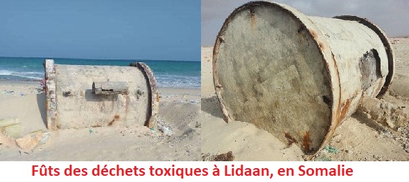 Somalie : Des fûts contenant des déchets toxiques apparaissent depuis certains temps sur la plage de Lidaa en Somalie.